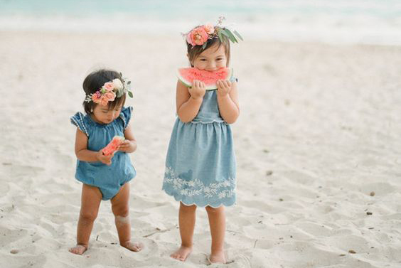 http://www.100layercake.com/wedding-ideas/mother-daughter-beach-session-in-hawaii/156110/little-girls-on-the-beach-with-flower-crowns-and-watermelon#idea-gallery