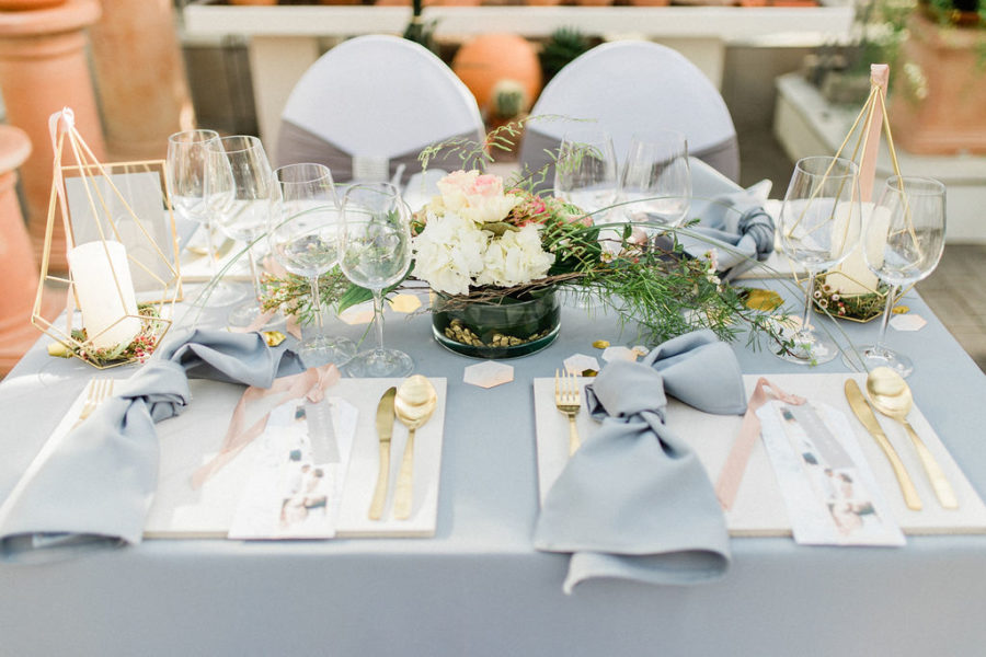 Styled Shooting Gold und Marmor